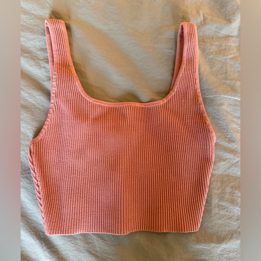 Babaton Pink Ribbed Tank Top